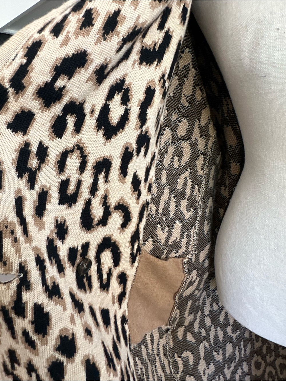 J. Crew Women’s Cheetah Print Knit Cardigan Cotton Blend Sweater Coat Size M - Picture 5 of 11